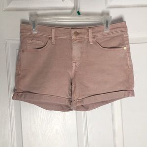 Salmon Mid-Rise Midi Jean shorts